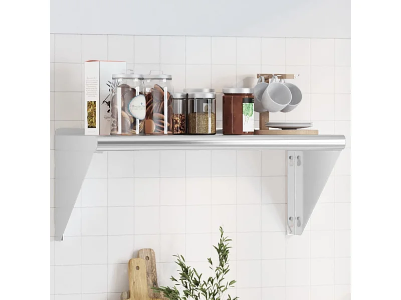 Étagère murale 75x30x31 cm argenté acier inoxydable FR749115