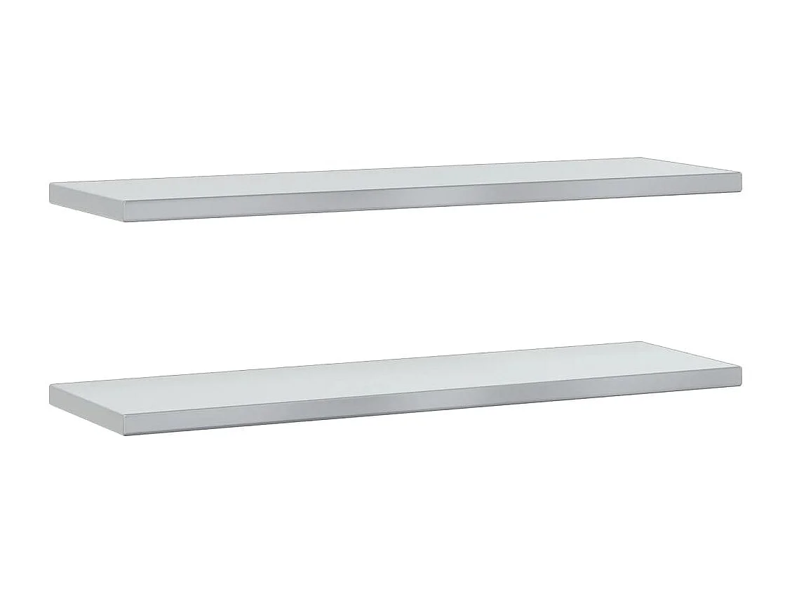 Étagères murales 2 pcs 100x30x3 cm argenté acier inoxydable FR696683