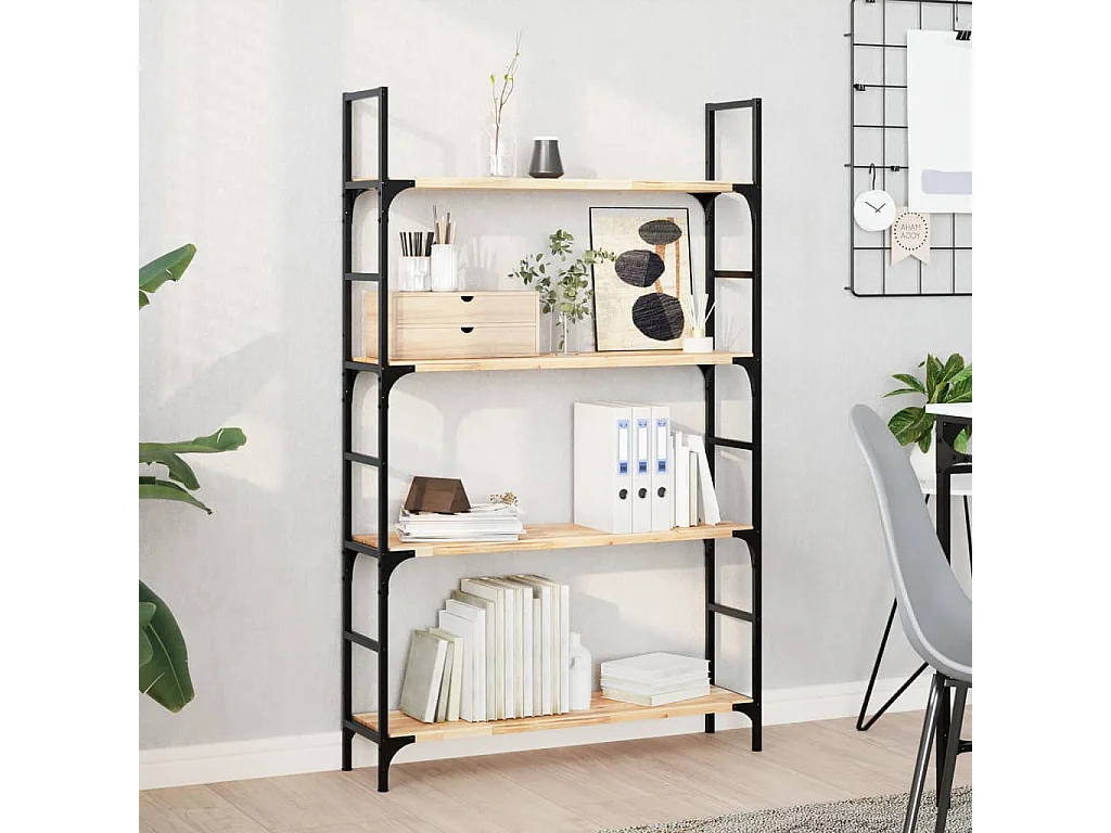 Wandschappen 4 st zwevend 80x20x2 cm onbehandeld acaciahout BE890092