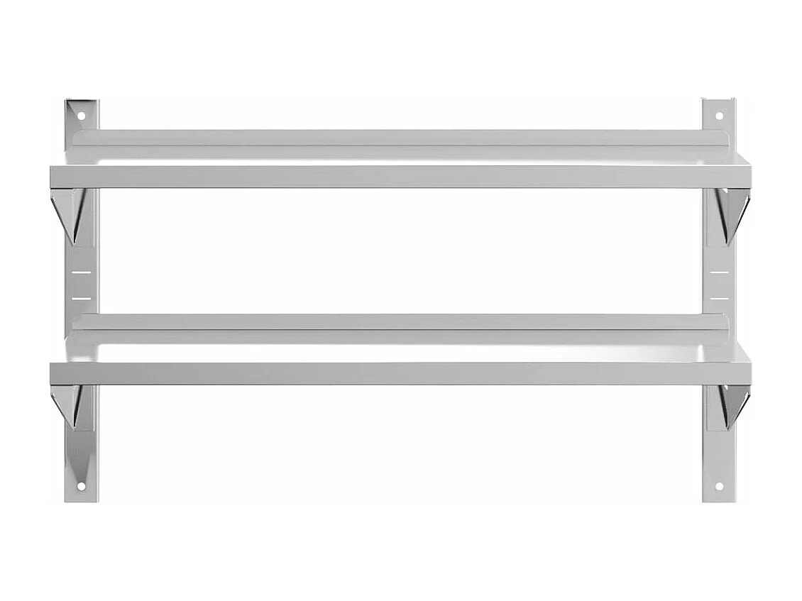 Estante de pared acero inoxidable plateado 100x30x60 cm ES805951