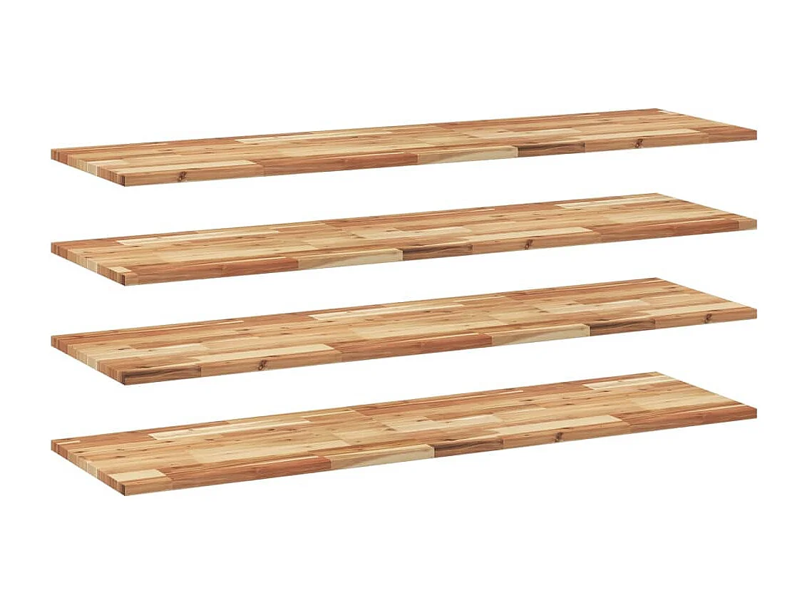 Estante flotante 4 uds madera acacia acabado aceite 160x40x2 cm ES435177