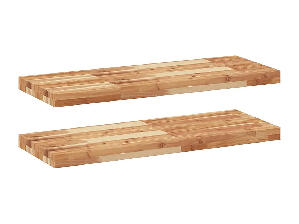 Etagères murales 2 pcs 100x30x4 cm acacia massif à l'huile FR212882
