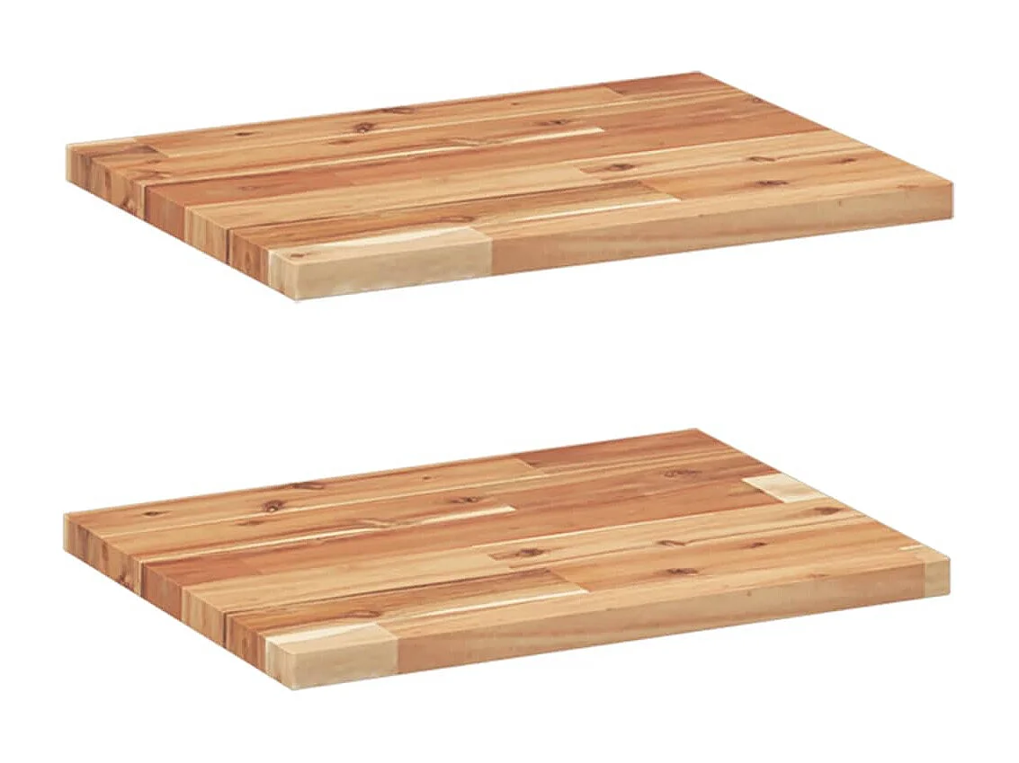 Estantes flotantes 2 uds madera acacia acabado aceite 40x30x2cm ES625078