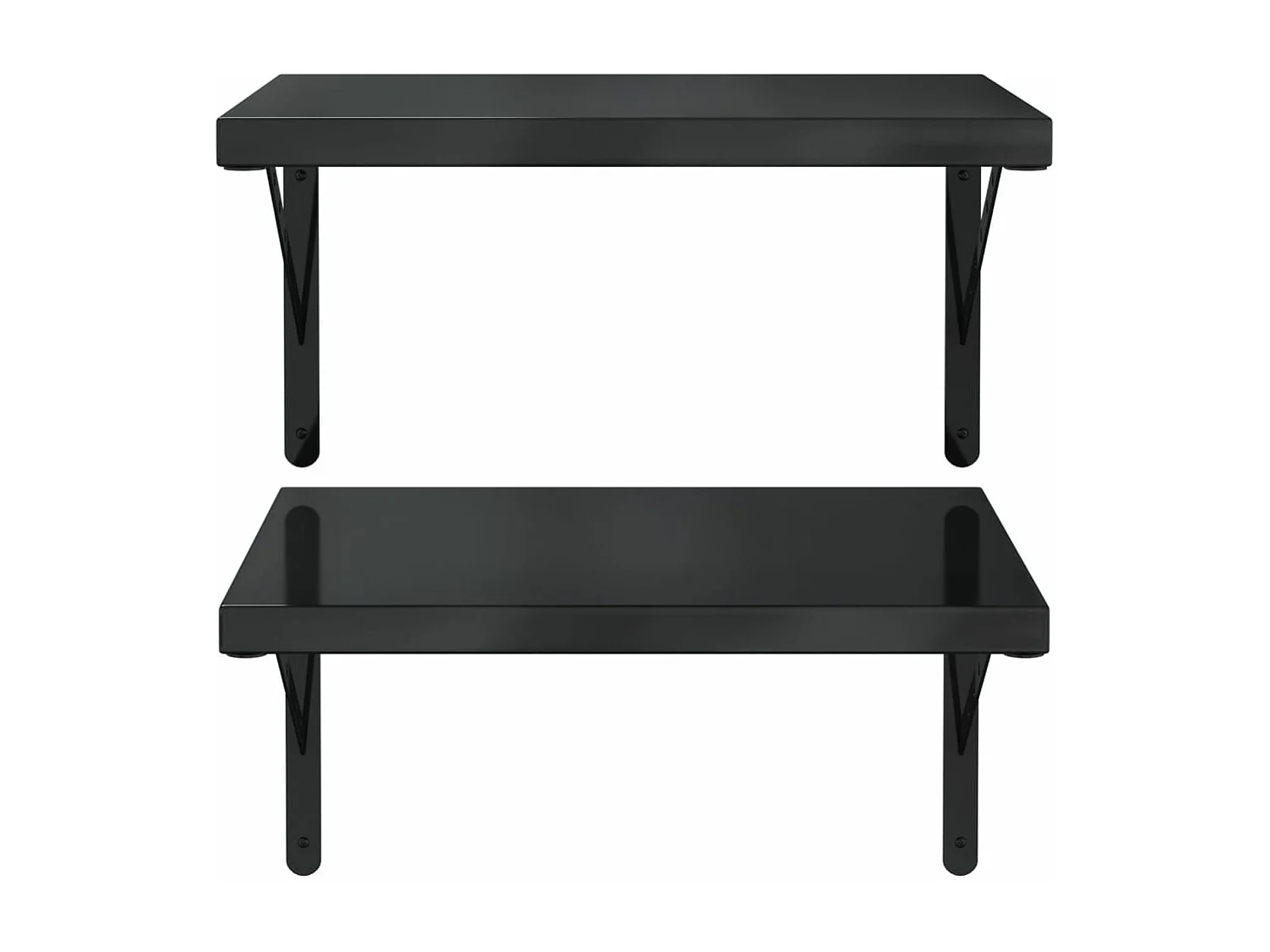 Étagères murales 2 pcs 50x40 cm noir acier inoxydable FR497644