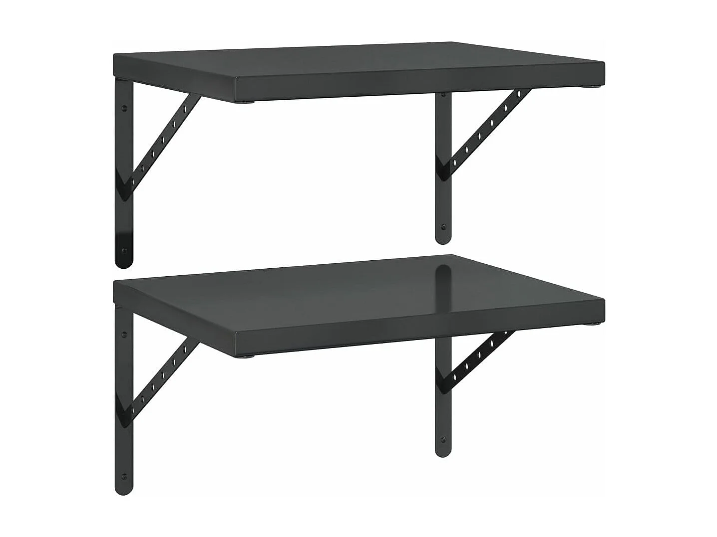 Estantes de pared 2 uds acero inoxidable negro 50x40 cm ES443128