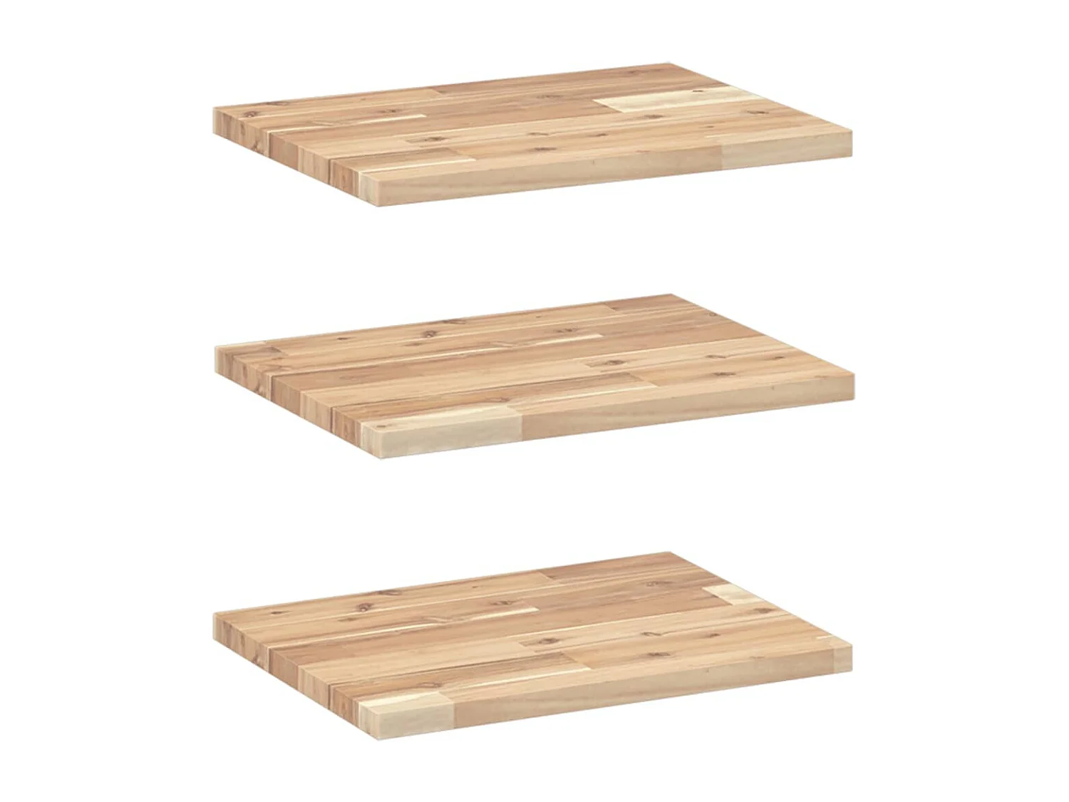 Estantes flotantes 3 uds madera acacia sin tratar 60x30x2 cm ES595483