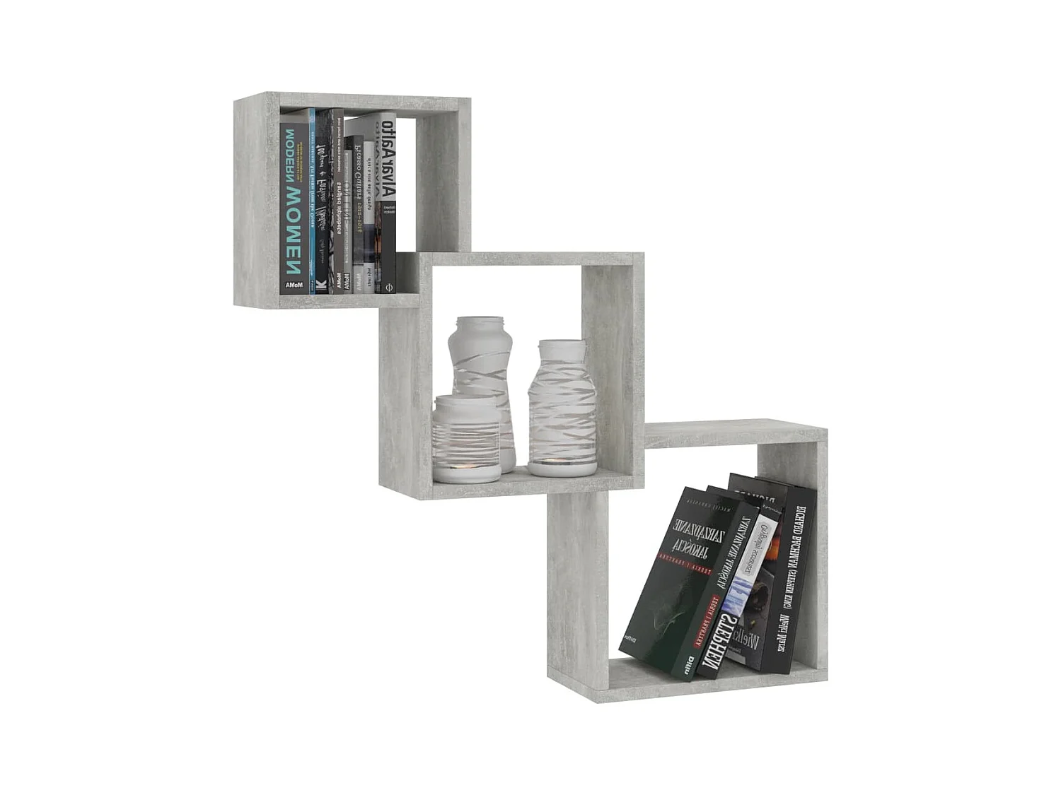 Étagères murales cubiques gris béton 68x15x68cm bois ingénierie FR479426