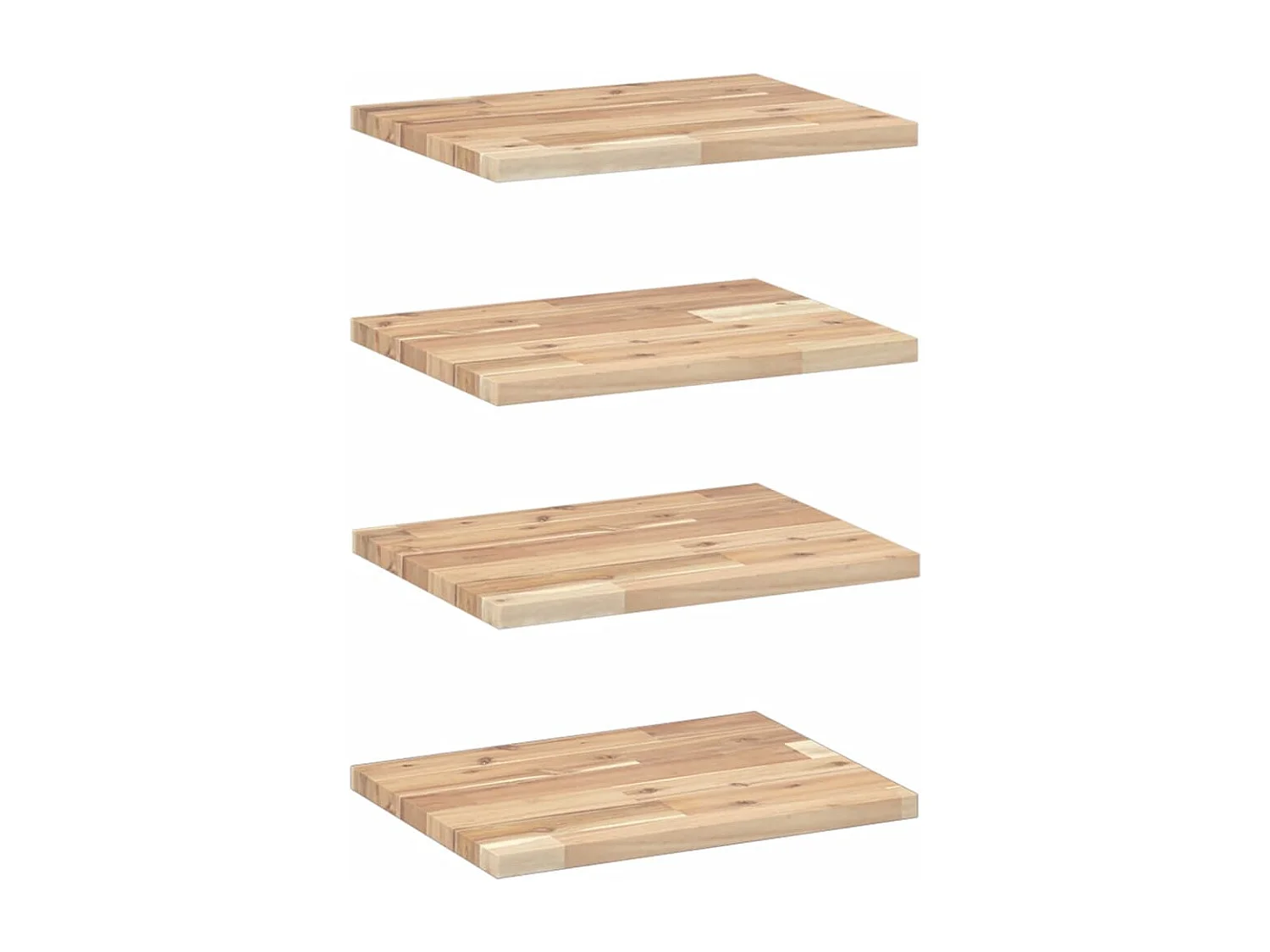 Estantes flotantes 4 uds madera acacia sin tratar 60x30x2 cm ES336707