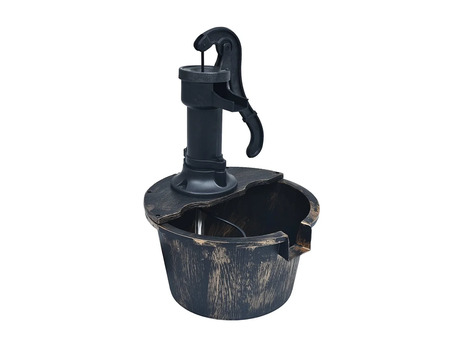 Fonte de água para jardim aspeto barrica com bomba PT594704