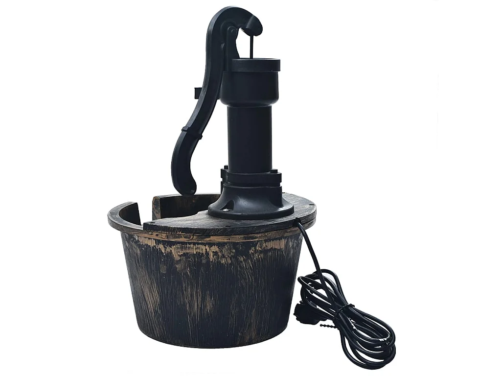 Fonte de água para jardim aspeto barrica com bomba PT594704