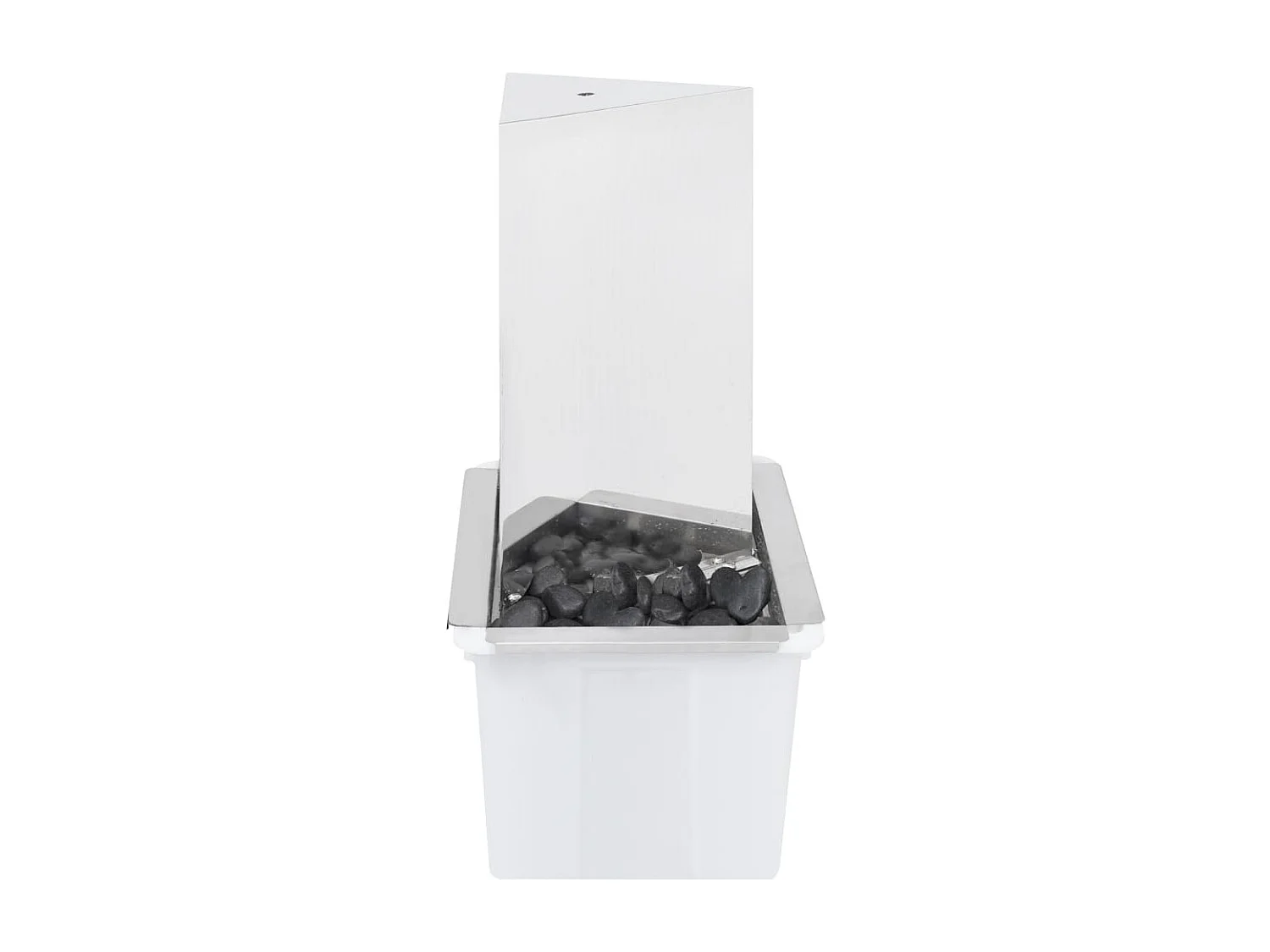 Fuente de jardín triangular con bomba acero inoxidable 76 cm ES480278