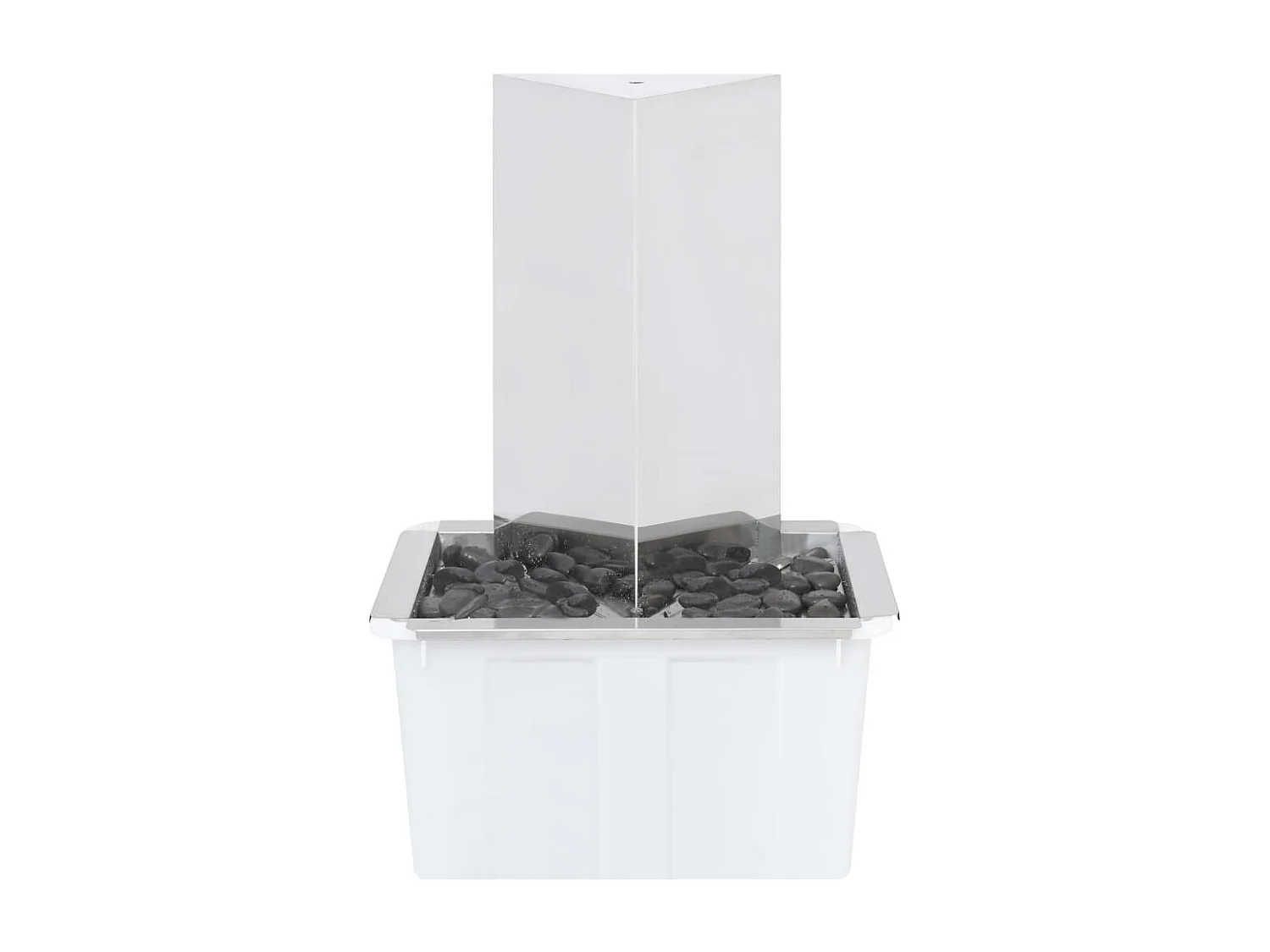 Fuente de jardín triangular con bomba acero inoxidable 76 cm ES480278