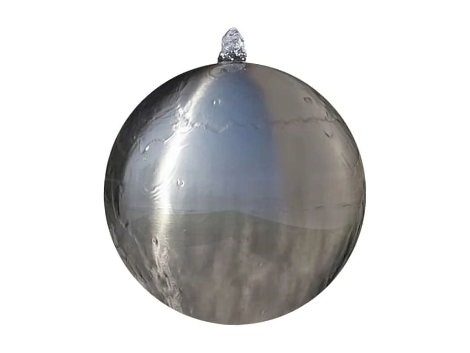 Fonte esfera com LEDs para jardim 40 cm aço inoxidável PT941601