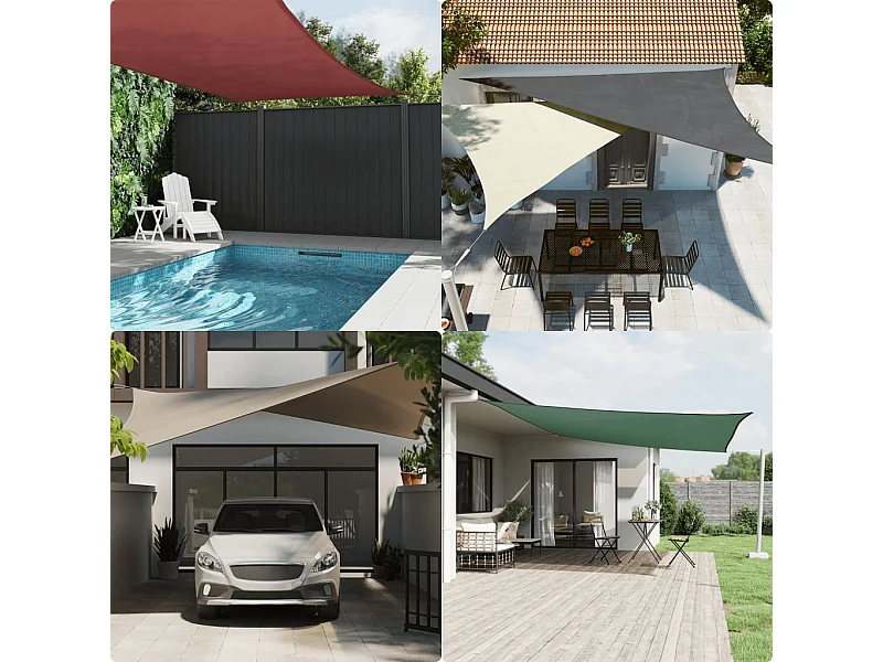 Para-sol estilo vela tecido oxford retangular 5x7 m castanho PT174237