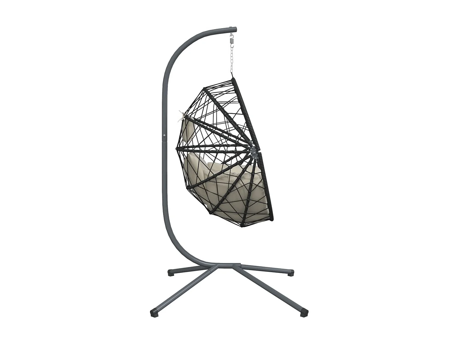 Hangstoel met standaard rattan en staal beige BE734460