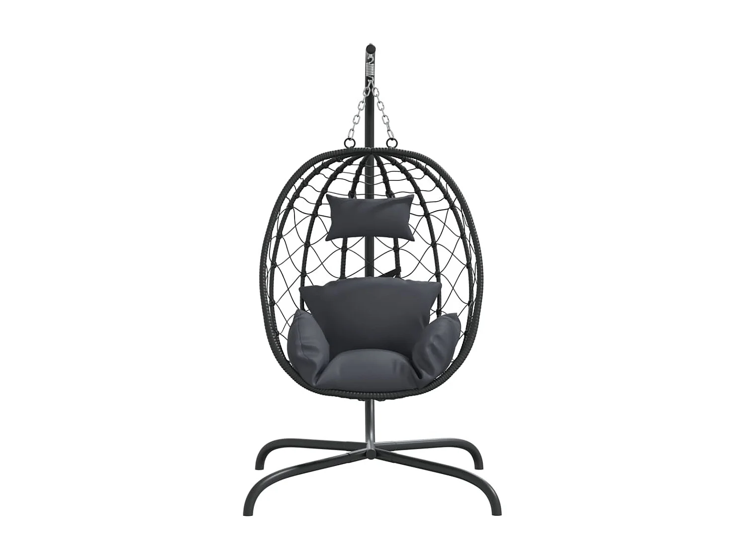 Fauteuil suspendue en forme d'œuf avec coussin Anthracite FR397689