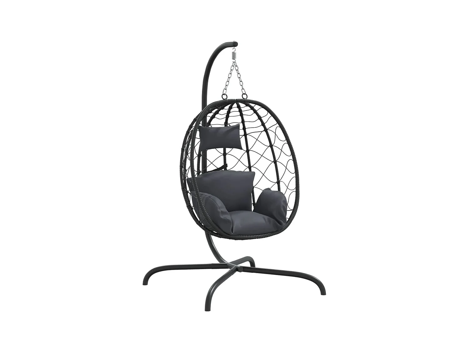 Fauteuil suspendue en forme d'œuf avec coussin Anthracite FR397689