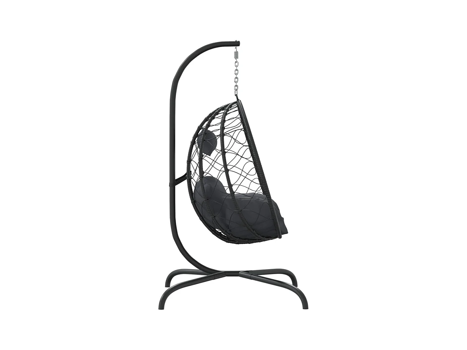 Fauteuil suspendue en forme d'œuf avec coussin Anthracite FR397689