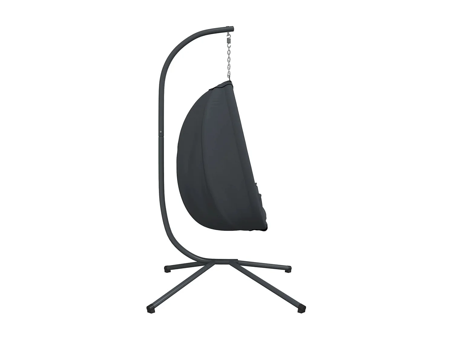 Cadeira forma de ovo suspensa c/ suporte tecido/aço antracite PT352953