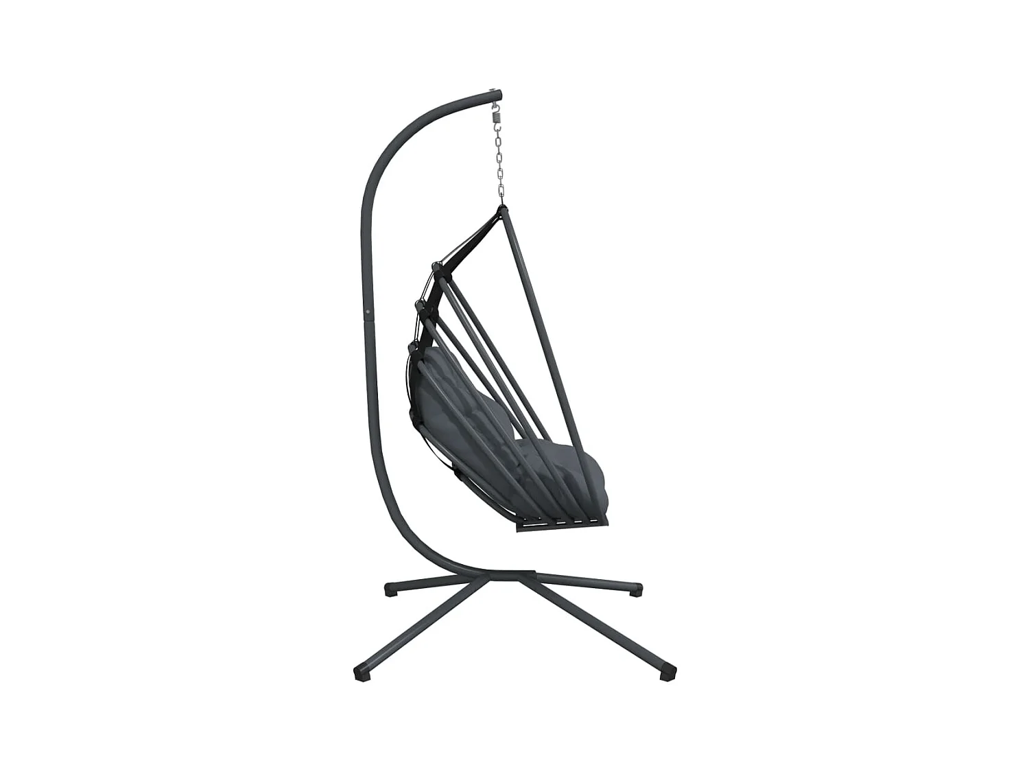 Fauteuil suspendue en forme d'œuf avec support anthracite acier FR529635