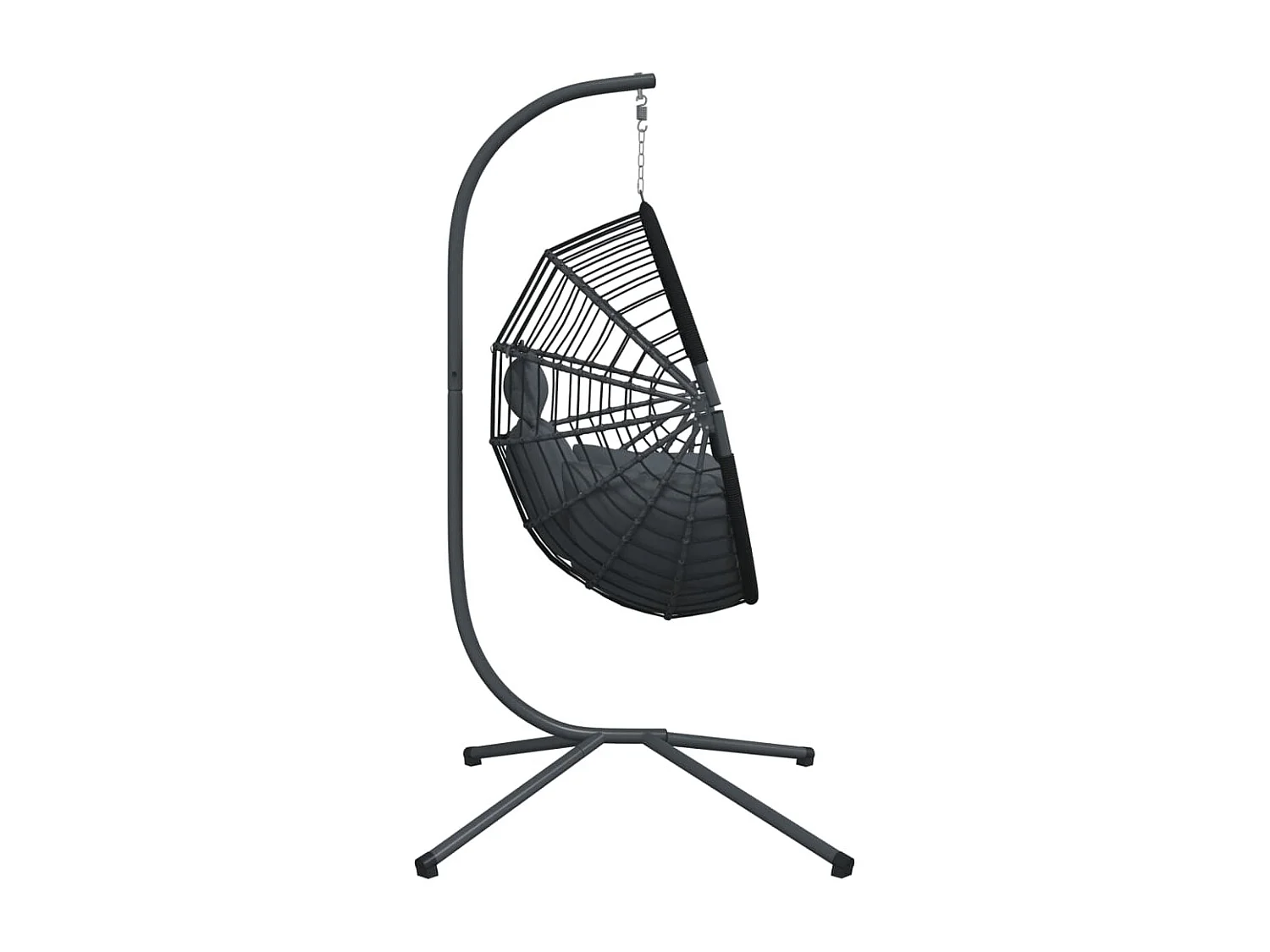 Fauteuil suspendue en forme d'œuf avec support anthracite FR578860