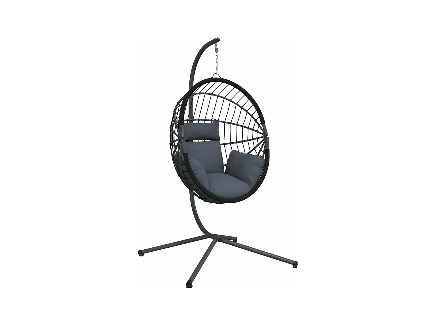 Fauteuil suspendue en forme d'œuf avec support anthracite FR578860