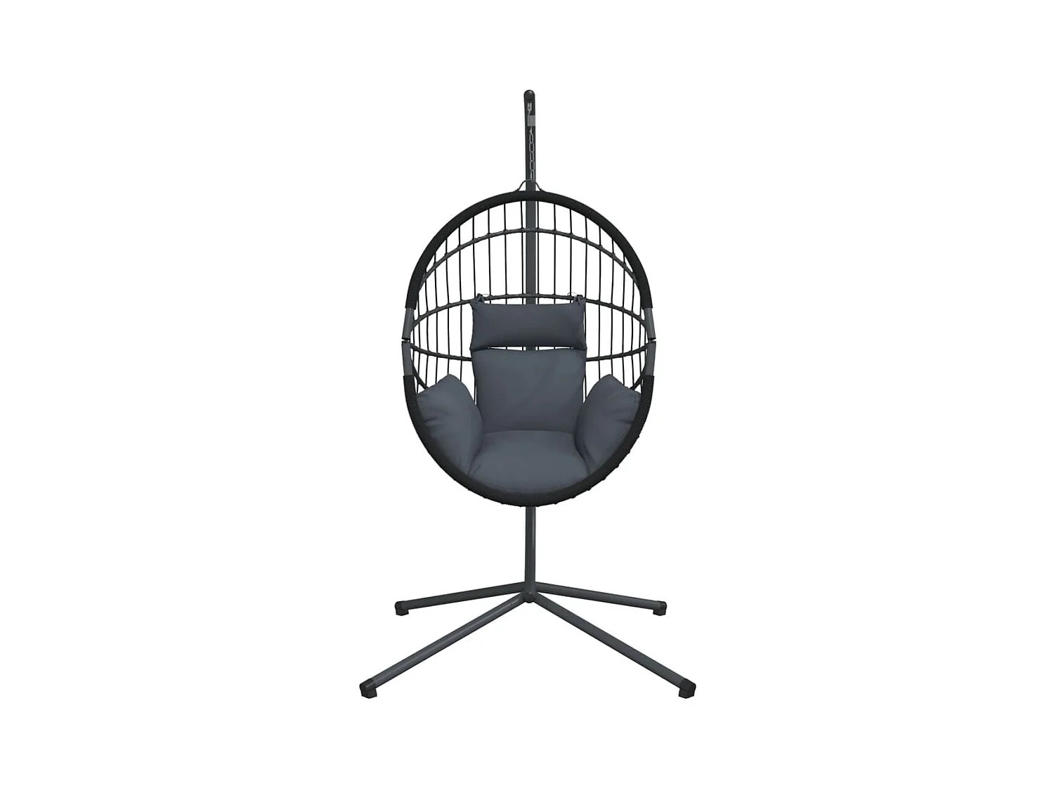 Fauteuil suspendue en forme d'œuf avec support anthracite FR578860