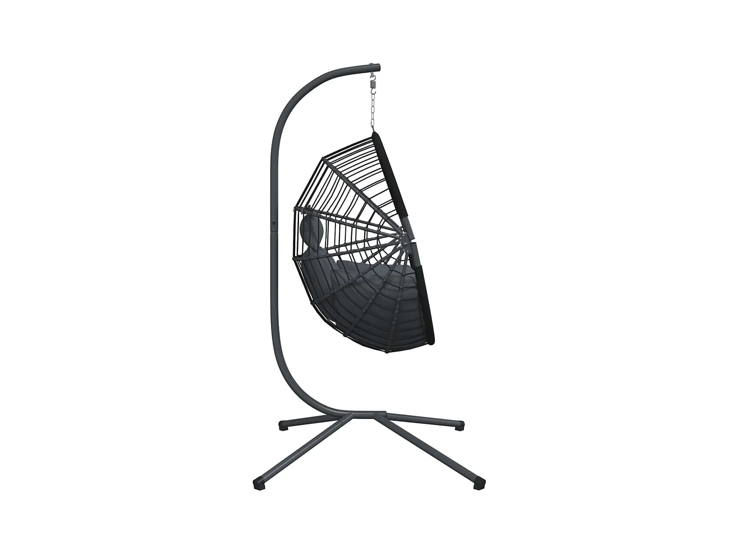 Fauteuil suspendue en forme d'œuf avec support anthracite FR578860