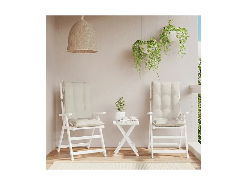 Almofadões p/ cadeira encosto alto 2pcs tecido oxford cor creme PT317297