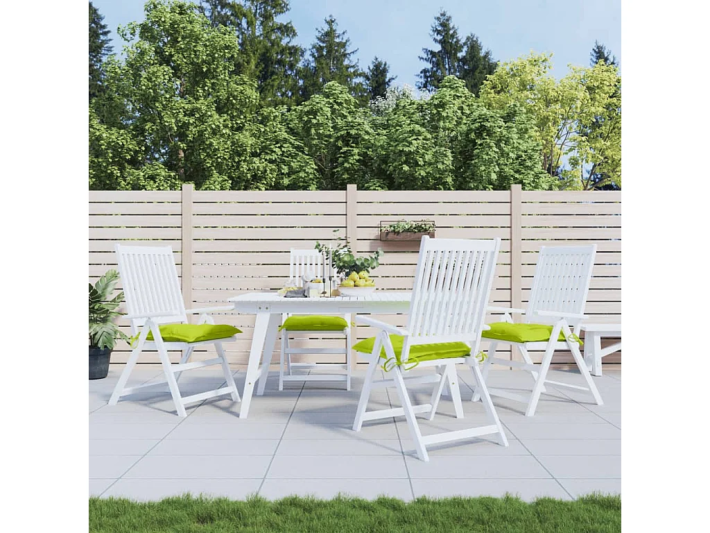 Cojines de silla de jardín 4 uds tela Oxford verde 40x40x7 cm ES192286