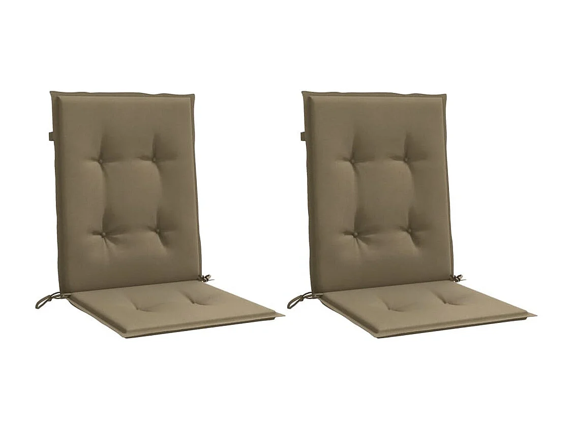 Coussins de chaise à dossier bas lot de 2 taupe mélangé tissu FR303975