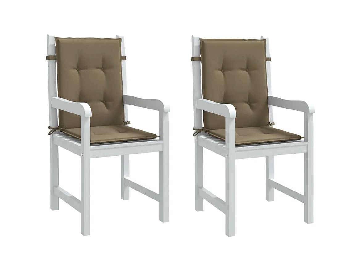Coussins de chaise à dossier bas lot de 2 taupe mélangé tissu FR303975