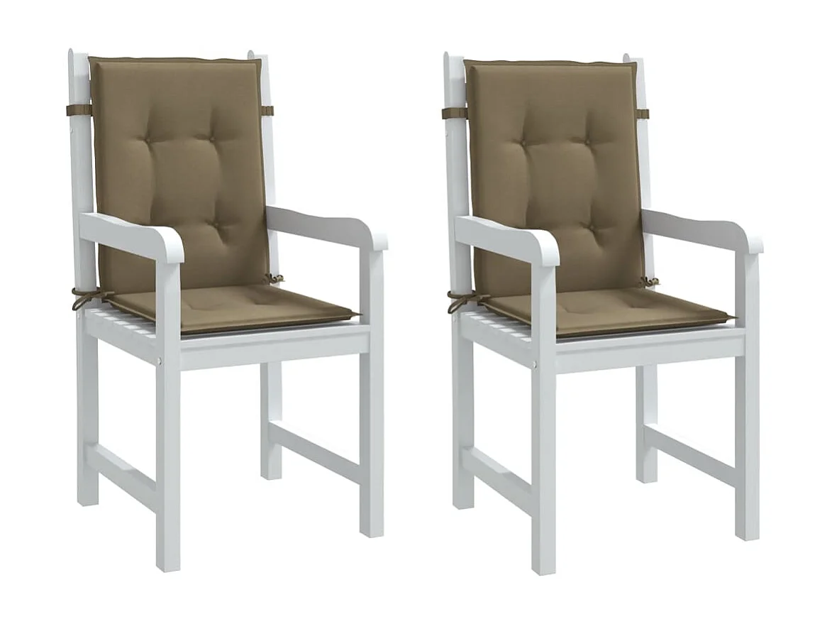 Coussins de chaise à dossier bas lot de 2 taupe mélangé tissu FR303975