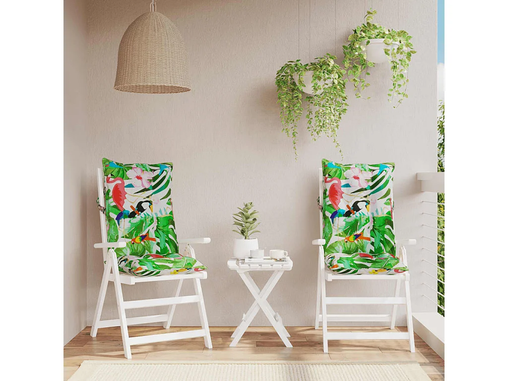 Cojines de silla con respaldo alto 2 uds tela Oxford multicolor ES151839