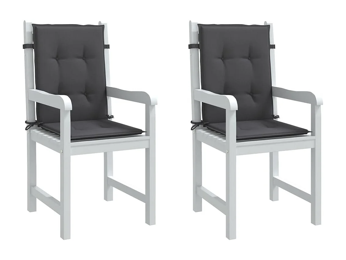 Coussins de chaise à dossier bas lot de 2 anthracite mélangé FR200359