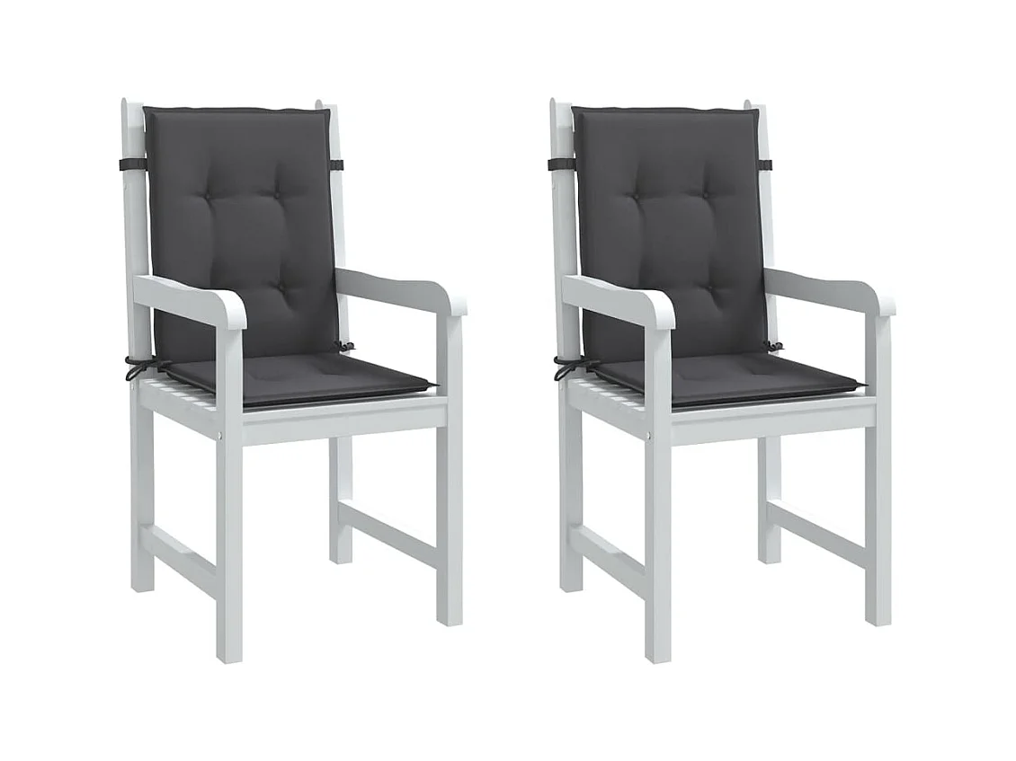 Coussins de chaise à dossier bas lot de 2 anthracite mélangé FR200359