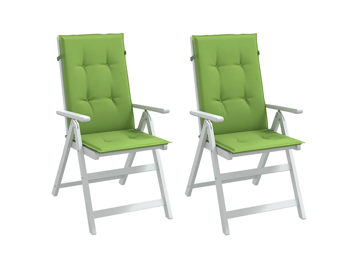 Coussins de chaise à dossier haut lot de 2 vert mélangé tissu FR817886