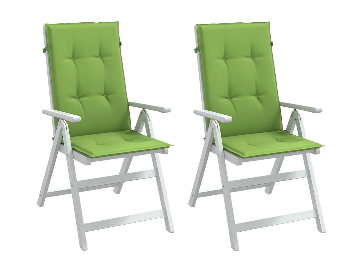 Coussins de chaise à dossier haut lot de 2 vert mélangé tissu FR817886