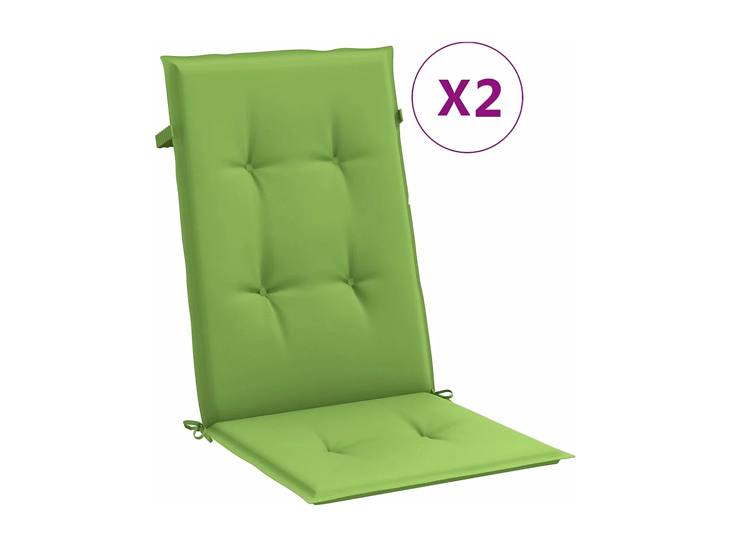 Coussins de chaise à dossier haut lot de 2 vert mélangé tissu FR817886