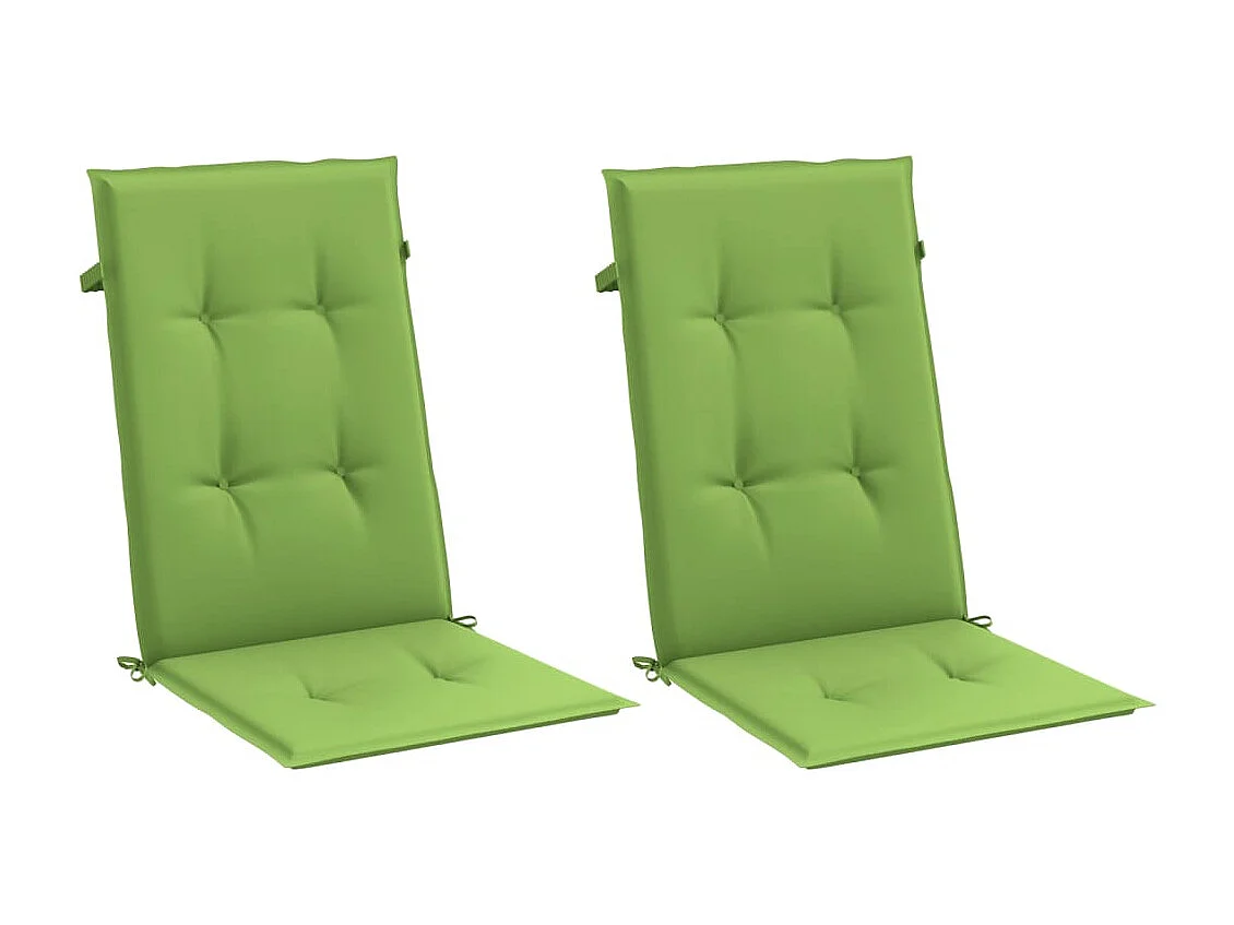 Coussins de chaise à dossier haut lot de 2 vert mélangé tissu FR817886