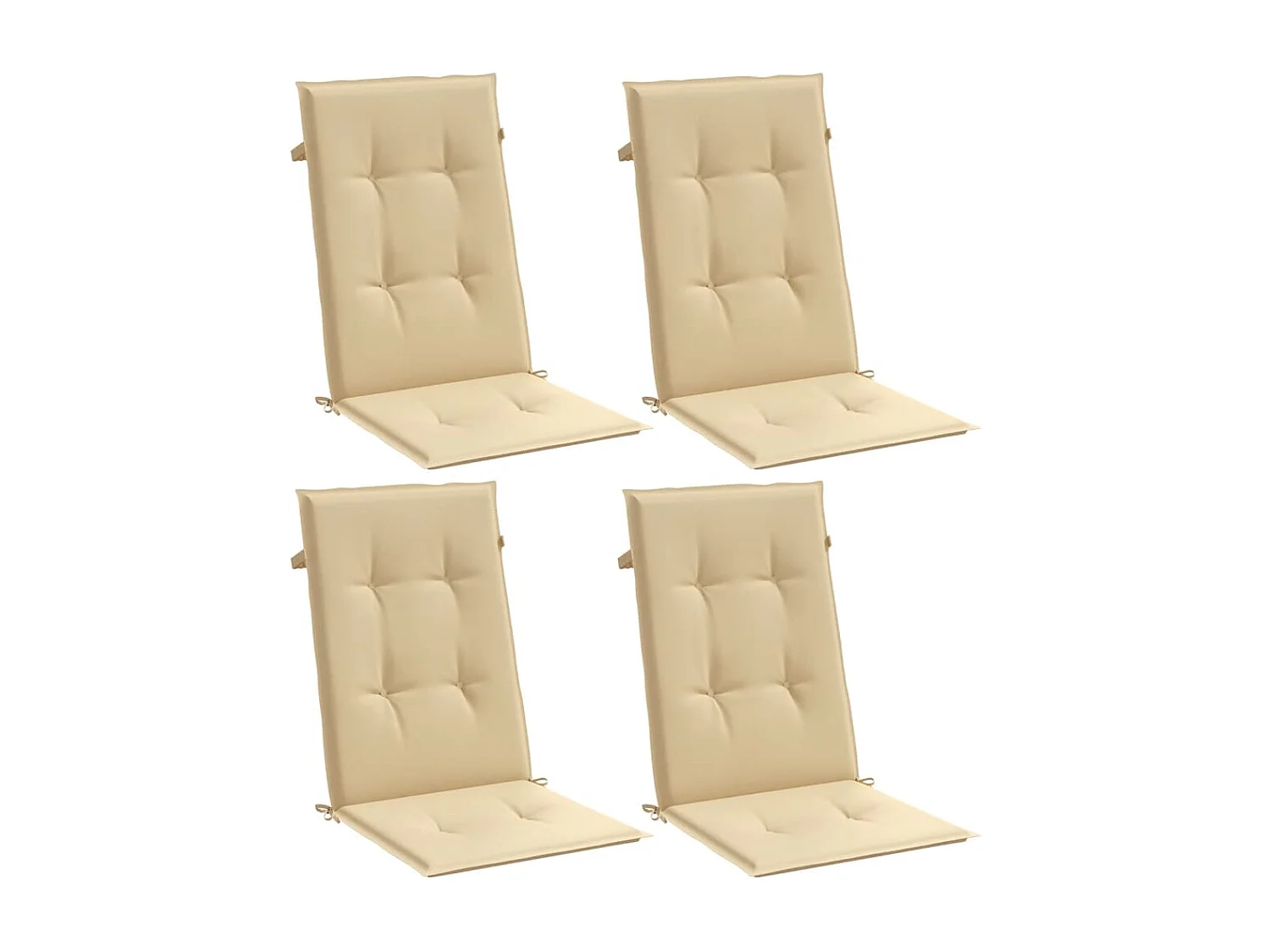 Coussins de chaise à dossier haut lot de 4 beige mélangé tissu FR630179
