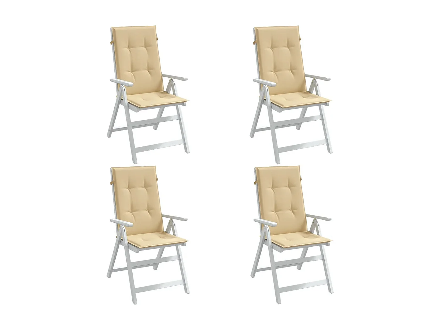 Cojines silla respaldo alto 4 uds tela beige melange 120x50x4cm ES768557