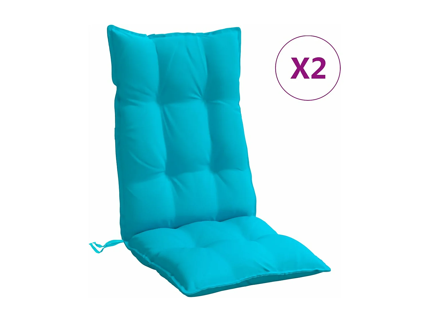 Coussins de chaise à dossier haut lot de 2 turquoise FR422069