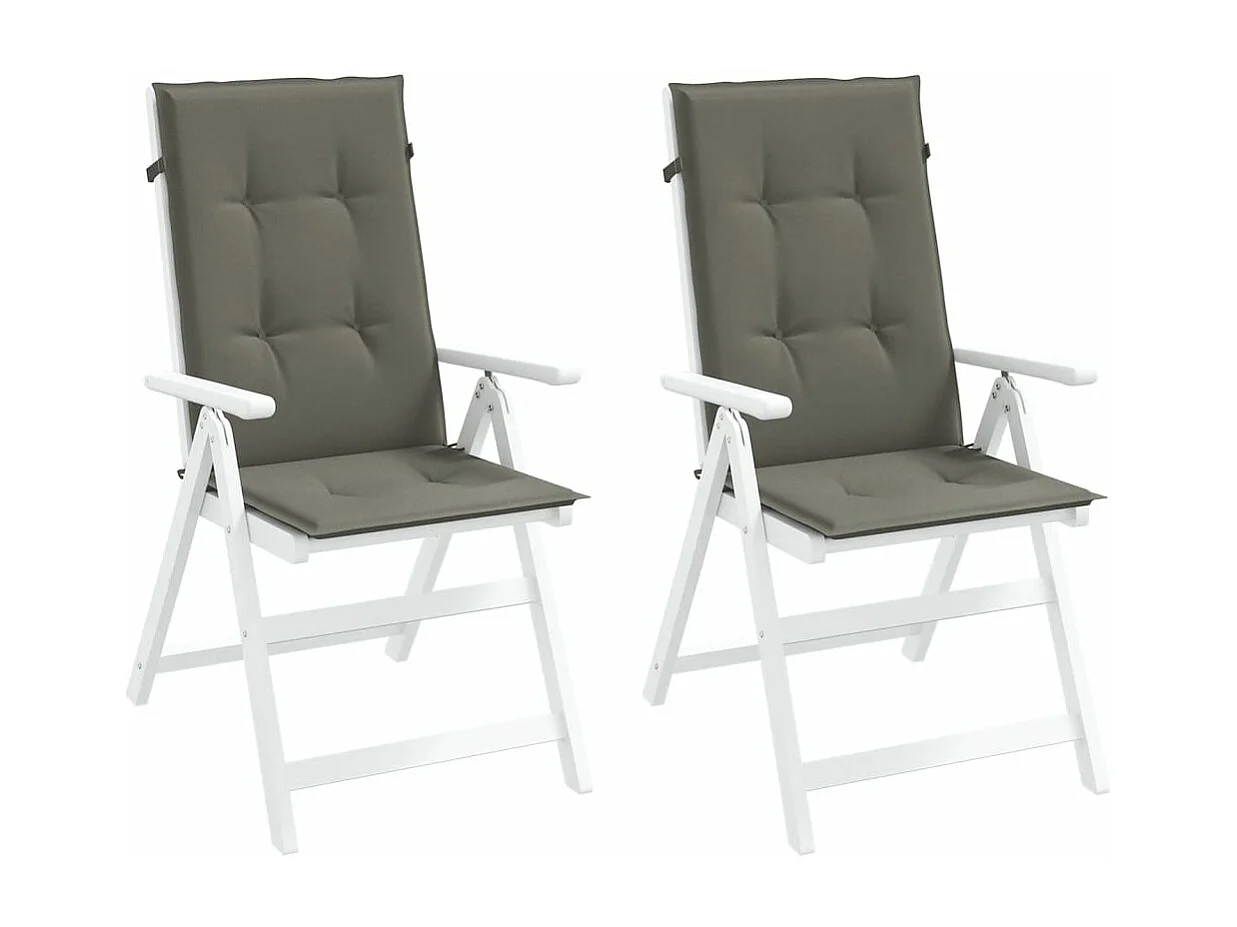 Coussins de chaise à dossier haut lot de 2 gris foncé mélangé FR444657