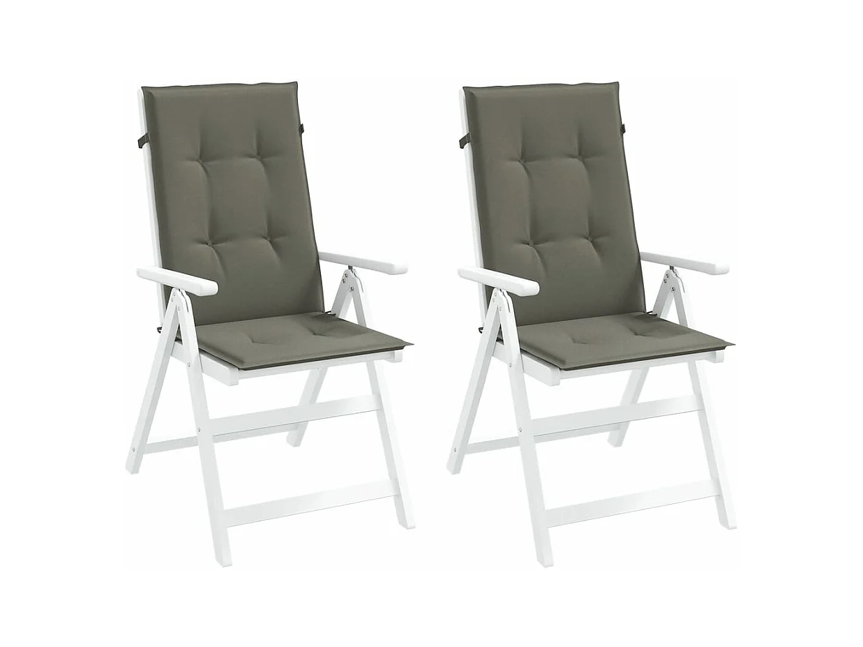Coussins de chaise à dossier haut lot de 2 gris foncé mélangé FR444657