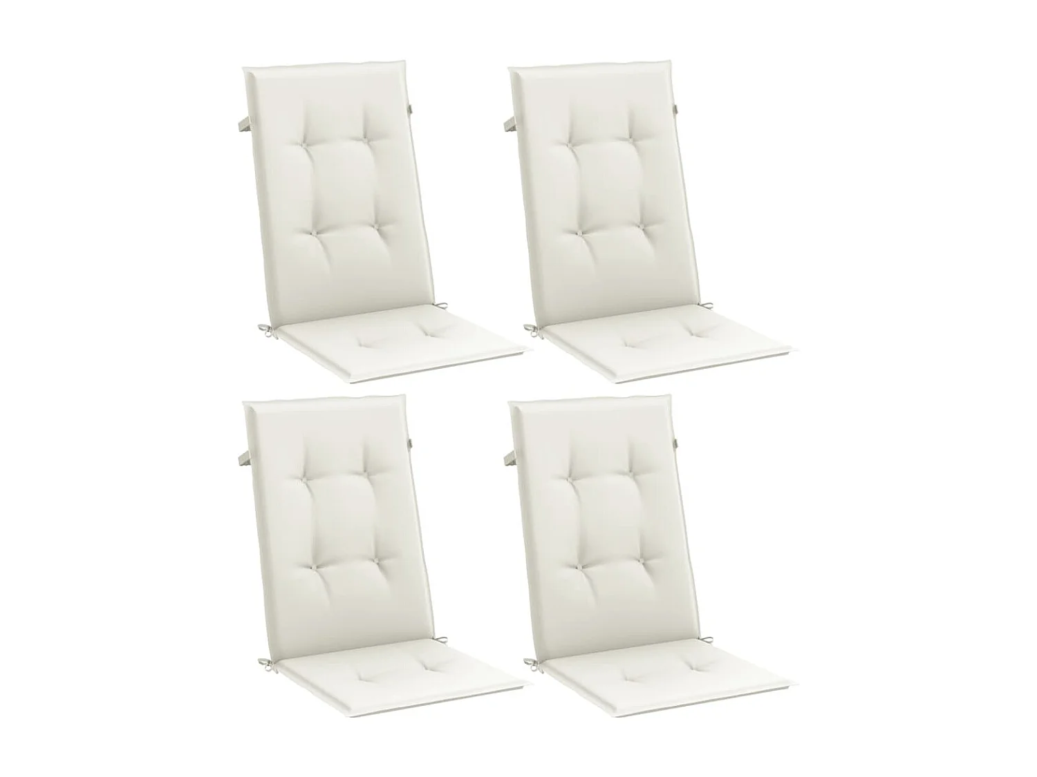 Coussins de chaise à dossier haut lot de 4 crème mélangé tissu FR569062