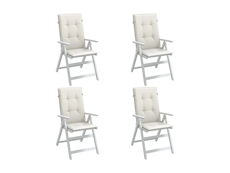 Almofadões para cadeiras altas 4 pcs mesclado tecido creme PT803486