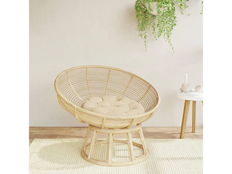 Coussin rond beige Ø 60 x11 cm tissu oxford FR201886