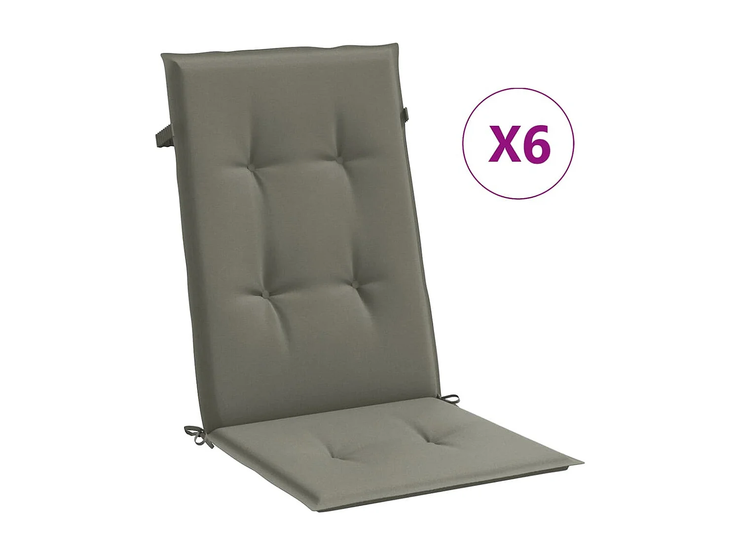 Coussins de chaise à dossier haut lot de 6 gris foncé mélangé FR170348