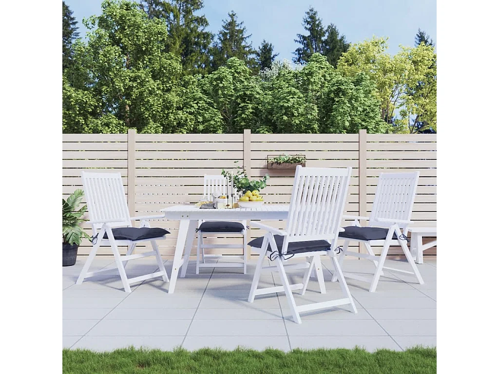 Coussins de chaise lot de 4 bleu marine 50x50x7 cm tissu oxford FR263731